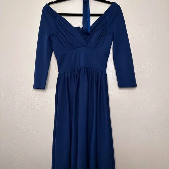 Starlet Swing Dress in Cornflower Blue- Vixen by Micheline Pitt XS - Picture 4 of 4